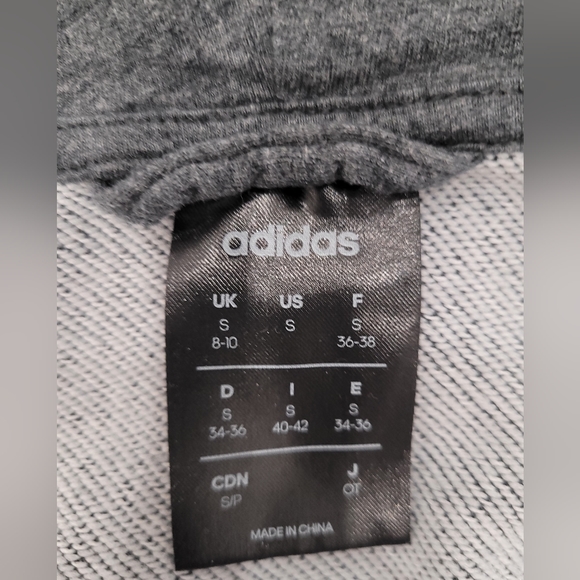 ADIDAS Classic Three Stripe Full Zip Hoodie in Grey and Pink - Picture 6 of 7